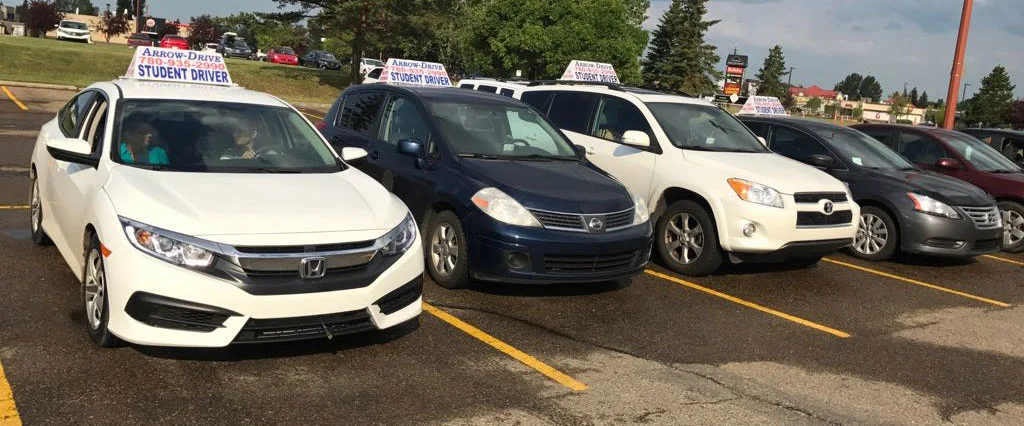 Best driving school Edmonton — Arrow Driving School fleet and instructors